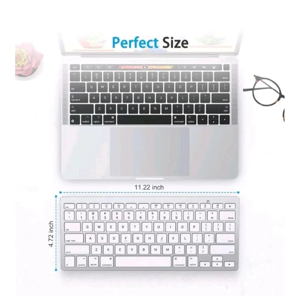 Omoton KB066 Bluetooth Wireless Keyboard for Android and iOS White—New